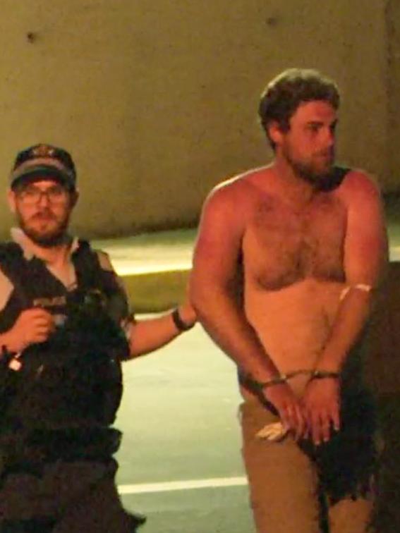 Samuel Davidson shortly after his arrest. Picture: 7 NEWS