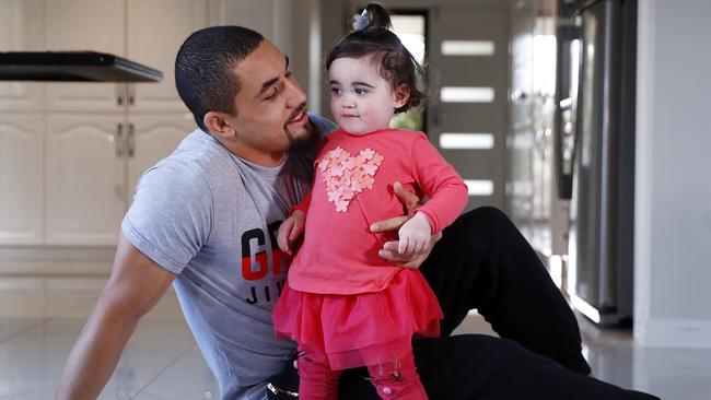 Whittaker with youngest child, daughter Lilliana.