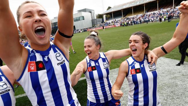 North Melbourne will host the Lions on Sunday to cap off an extraordinary AFLW season. Picture: Michael Willson / AFL Photos