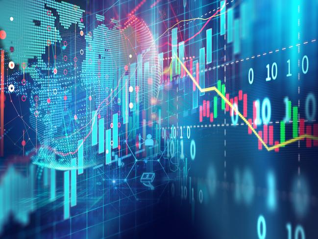 financial stock market graph on technology abstract background