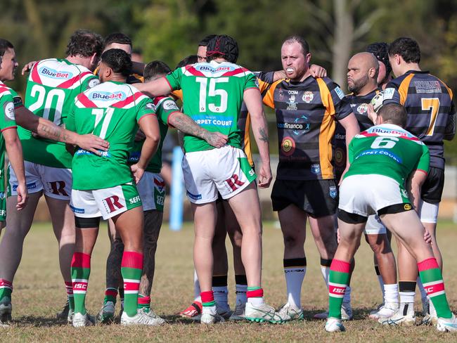 Tigers prop Braydon Irons about to pack the scrum. Picture: Adam Wrightson Photography