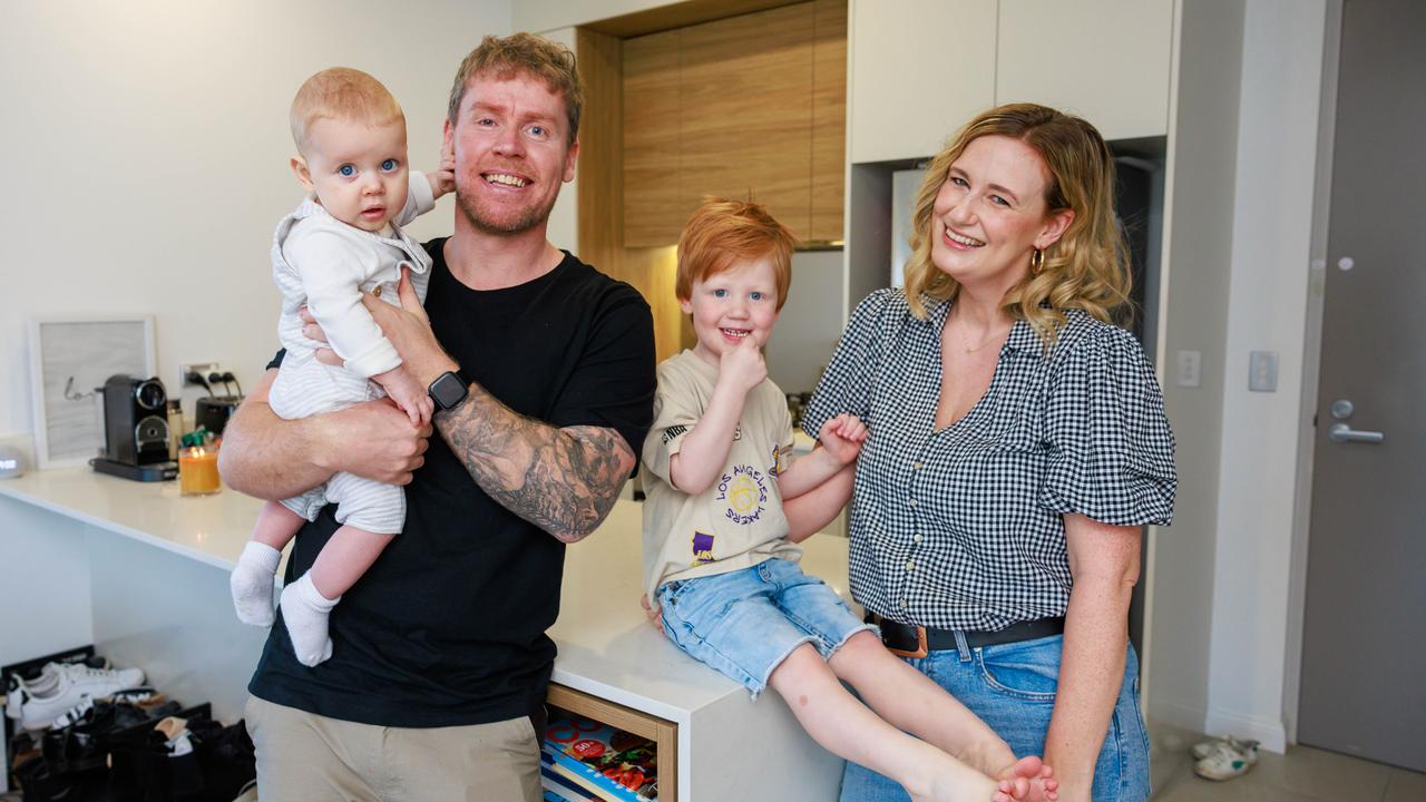 Laura Adams and Bernard Baird, with their children have recently purchased a property they “fell in love with.” Picture: Justin Lloyd.