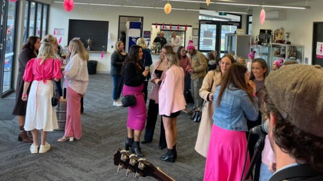 Guests enjoy festivities at the Hawks’ recent breast cancer fundraiser. Picture: Supplied