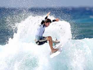 IN ACTION: Reef Heazlewood at the Quiksilver Pro. Picture: Nigel Hallett