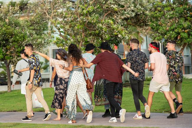 The party continues at Bondi Beach on the first morning of 2019 Picture: Monique Harmer