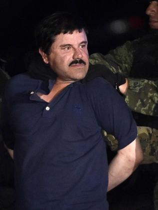 An expressionless El Chapo after his arrest. Picture: Omar Torres