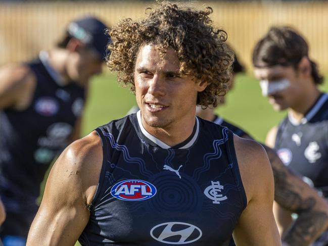 Carlton training at Tony Sheehan Oval at La Trobe Uni. Charlie Curnow. Picture: Jake Nowakowski