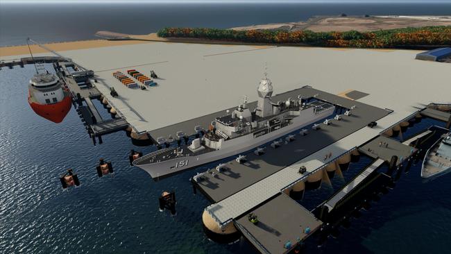 An artistic representation of the proposed Darwin ship lift facility project. Picture: Supplied.