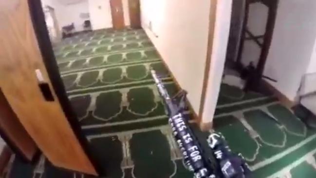 Brenton Tarrant as he shoots through a Christchurch Mosque. Picture: YouTube