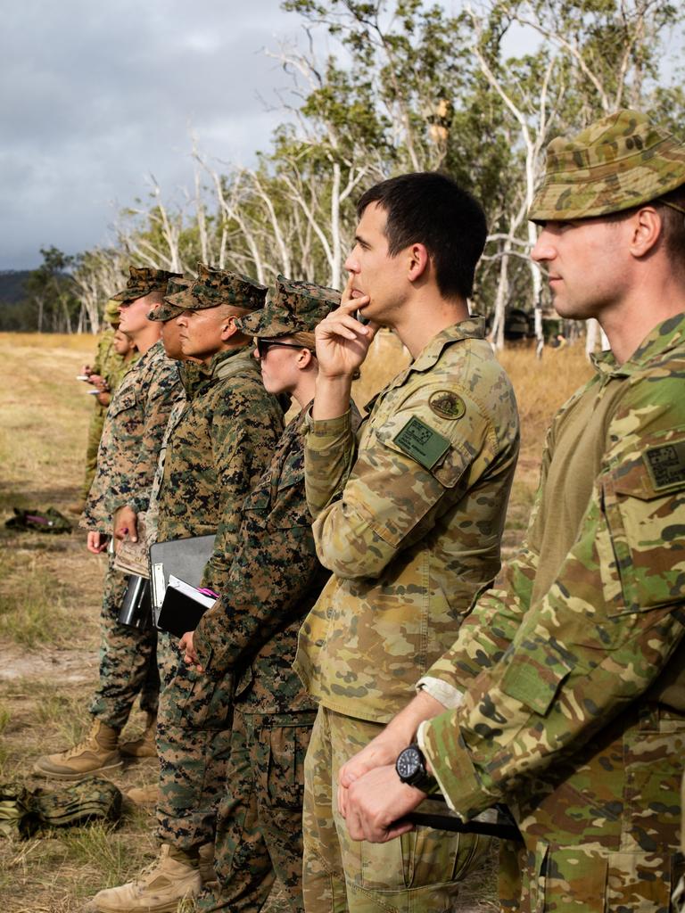 U.S. Marines with Golf Battery, Battalion Landing Team 3/5, 31st Marine Expeditionary Unit, and Australian Defence Force members conduct a Rehearsal of Concept drill duringTalisman Saber 2021 at Camp Growl, Shoalwater Bay Training Area, Queensland, Australia, July 14, 2021. This is the ninth iteration of Talisman Sabre, a large-scale, bilateral military exercise between Australia and the U.S. involving more than 17,000 participants from seven nations. The month-long multi-domain exercise consists of a series of training events that reinforce the strong U.S./Australian alliance and demonstrate the U.S. MilitaryÃ¢â&#130;¬â&#132;¢s unwavering commitment to a free and open Indo-Pacific. (U.S. Marine Corps photo by Lance Cpl. Joseph E. DeMarcus)