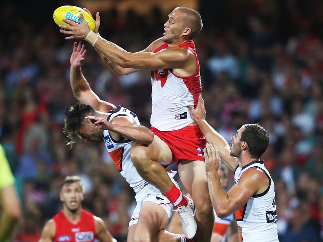 Sydney's Sam Reid made his presence felt. Picture. Phil Hillyard