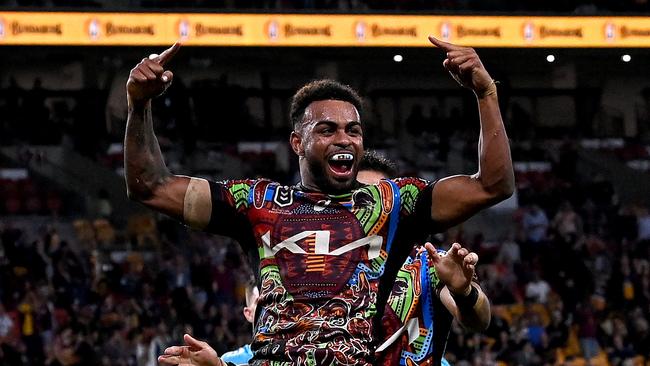 Ezra Mam has made big strides in his first season in the NRL. Picture: Bradley Kanaris/Getty Images