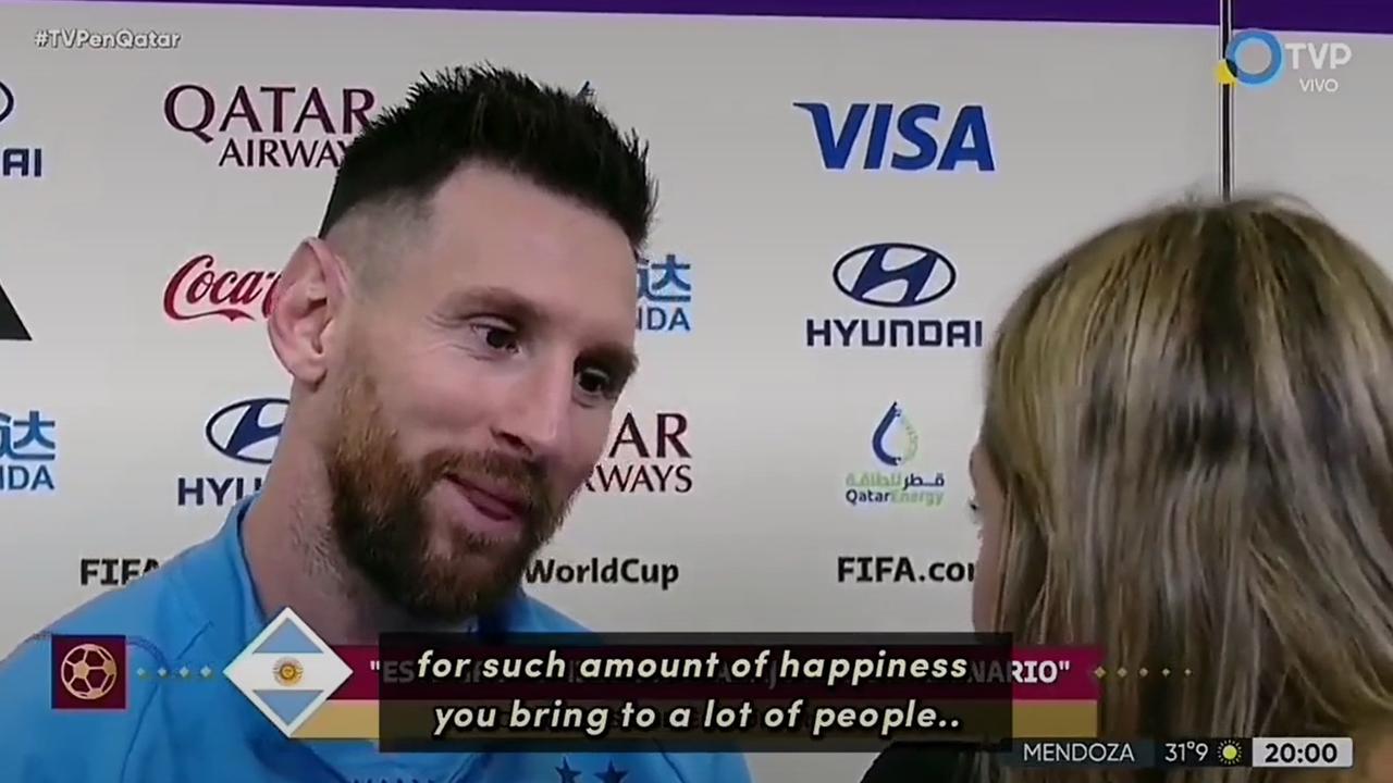 Lionel Messi almost in tears during TV reporter’s viral message