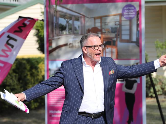 Daniel Hayes at the auction of 26 Peary Street, Belmont.  Picture: Peter Ristevski