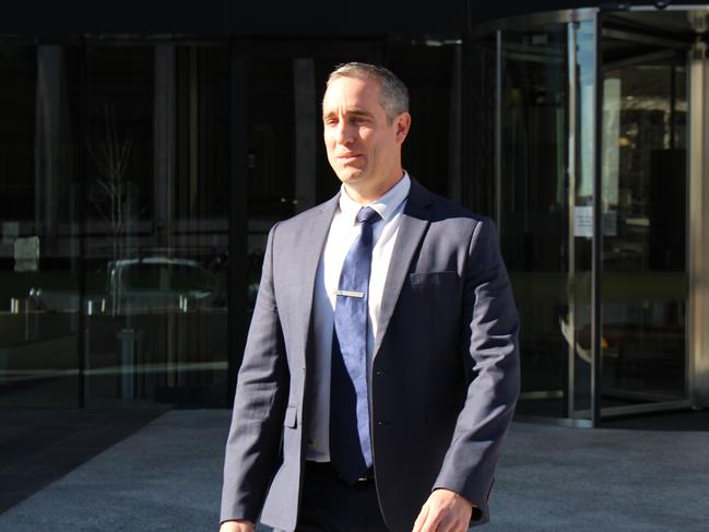 Former ACT police officer Lachlan Chancellor leaves court after being handed a suspended sentence, meaning he won’t spend time behind bars.