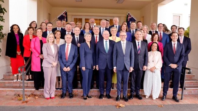 Prime Minister Anthony Albanese's newly sworn in Cabinet at Government House. Picture: Jenny Evans/Getty Images
