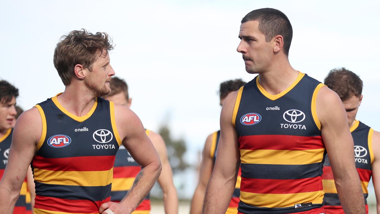 Walker (R) has played his entire career to date with the Crows. (Photo by Morgan Hancock/Getty Images)