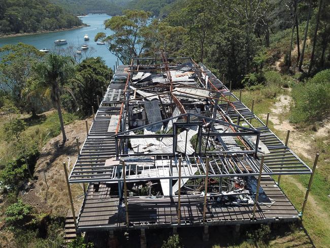 The burnt out former dance hall on Killarney Point in 2018. Picture: Manly Daily