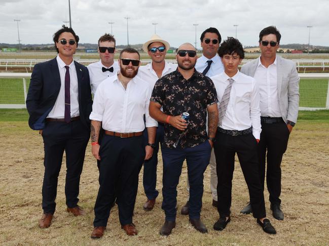 Kain, Jayden, Joseph, Liam, Chad, Brook, Eric and Brad at the Pakenham Cup. Picture: Brendan Beckett