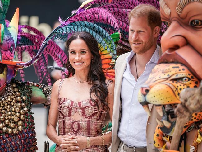 The royal couple in Bogota, Colombia, on Thursday. Picture: Diego Cuevas/Getty Images