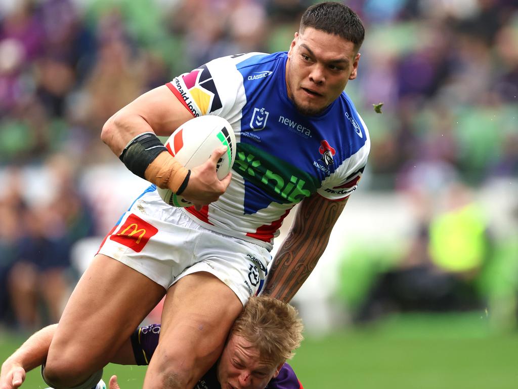 Newcastle have found a bargain in young front rower Leo Thompson. Picture: NRL Photos