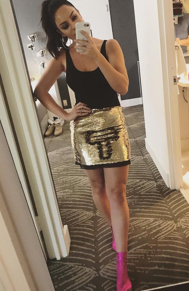 Chloe Morello asked her fans whether she should wear socks with her skirt.