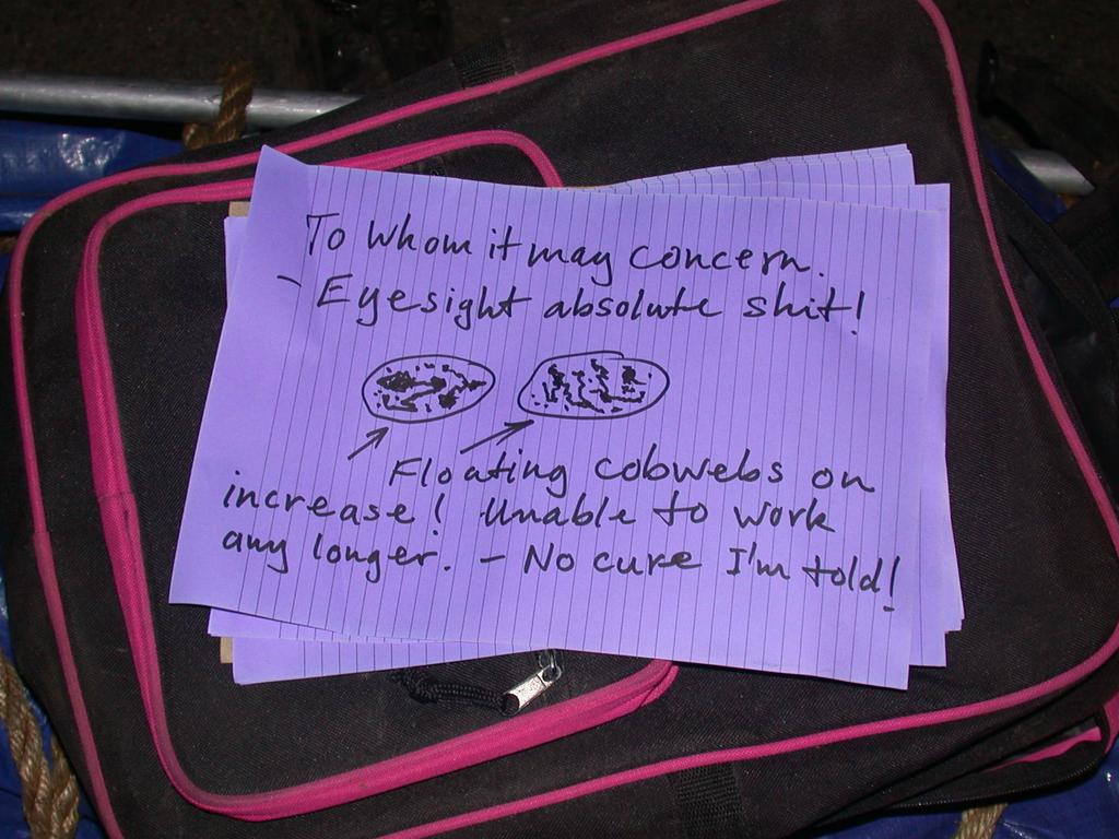 A backpack and suicide note left by the man. Picture: Sam Ruttyn