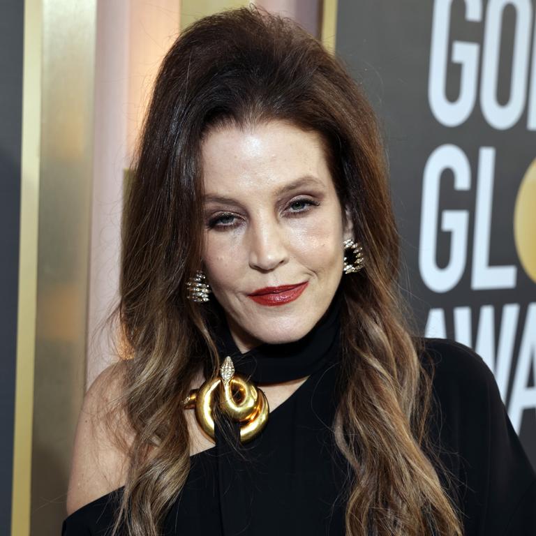 Presley at the Golden Globes, two days before her death. Picture: Getty