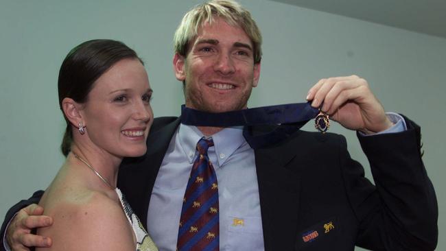 Jason Akermanis after winning the Brownlow Medal in 2001.