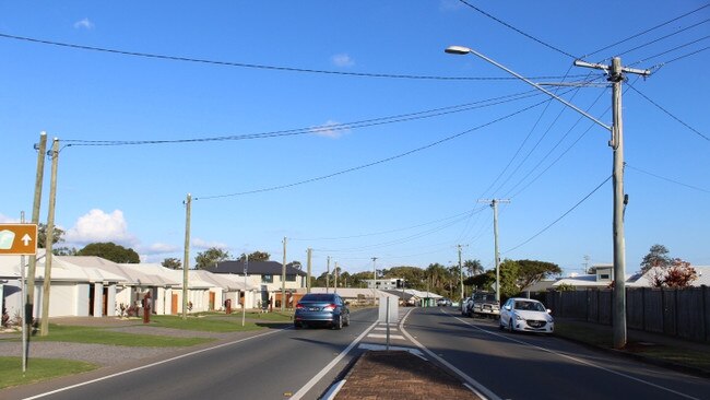 No shortage of power lines at new development. Picture: Marcel Baum