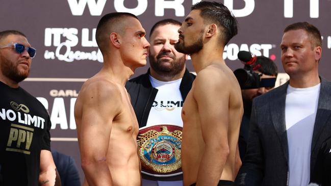 Tim Tszyu and Carlos Ocampo face off. Photo by Chris Hyde/Getty Images.