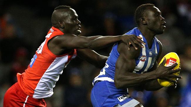 North Melbourne’s Majak Daw has worked for a decade to become the player he was this year. Picture: Tony Gough