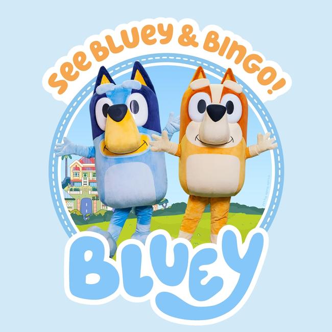 Bluey and Bingo will be hosting two live interactive experiences at the Big Rig Parklands on Good Friday.