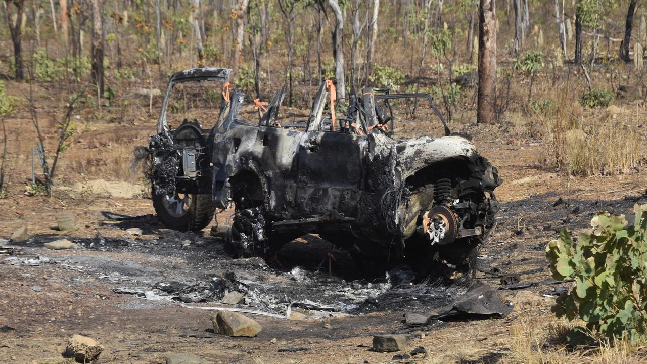 NT Police responded to a horror multiple fatality crash between a road train and four-wheel drive on the Stuart Highway, 12km south of Pine Creek on Friday September 29. Picture: Sierra Haigh