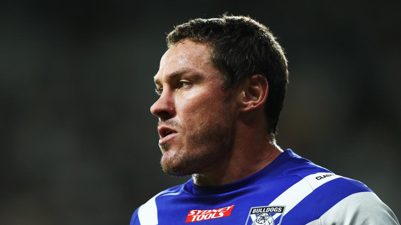 SYDNEY, AUSTRALIA - APRIL 10: Josh Jackson of the Bulldogs warms up during the round five NRL match between the Canterbury Bulldogs and the Penrith Panthers at CommBank Stadium, on April 10, 2022, in Sydney, Australia. (Photo by Mark Metcalfe/Getty Images)