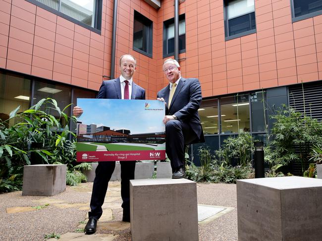 Mr Kean and NSW Minister for Health Brad Hazzard after the announcement of upgrades at the hospital. Picture: Troy Snook