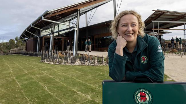 Kangaroo Island Nation Parks commercial operations manager Alana Binns outside the new visitor centre. Picture: NewsWire / Kelly Barnes