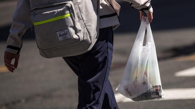 The big supermarkets say you can still reuse your old plastic bags, as long as they are in good condition. Picture: Drew Angerer/Getty Images/AFP