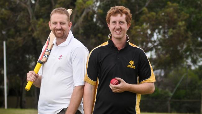 Angle Vale’s Justin Carman (right) produced a strong remainder of the season to finish fourth in Adelaide’s top wicket-taker rankings. Picture: File