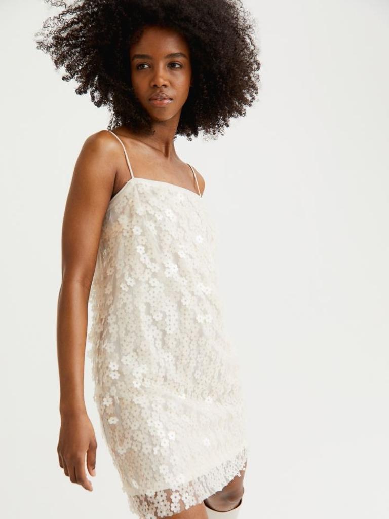 H & m 2025 white sequin dress