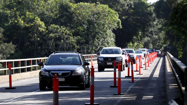 Barron River bridge on the Kennedy Highway near Kuranda down to one lane. Picture: Stewart McLean