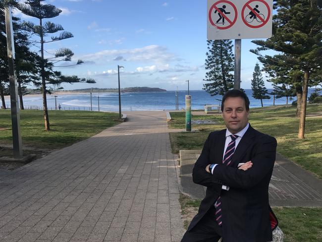 Mackellar federal Liberal MP Jason Falinski at a pedestrian hot spot in Dee Why. Picture: Supplied