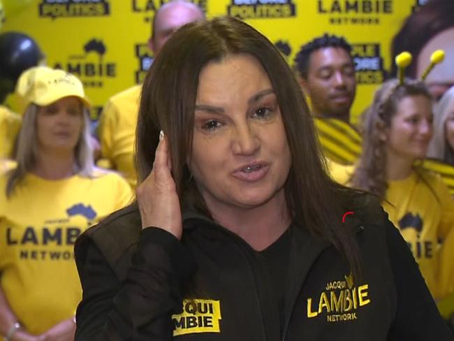 Jacqui Lambie on nines election night coverage.