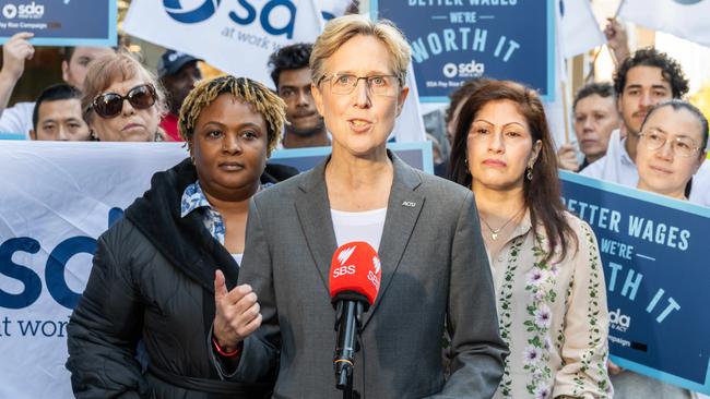 ACTU boss Sally McManus has called for a 4.5 per cent increase in wages. Picture: NewsWire/ Monique Harmer
