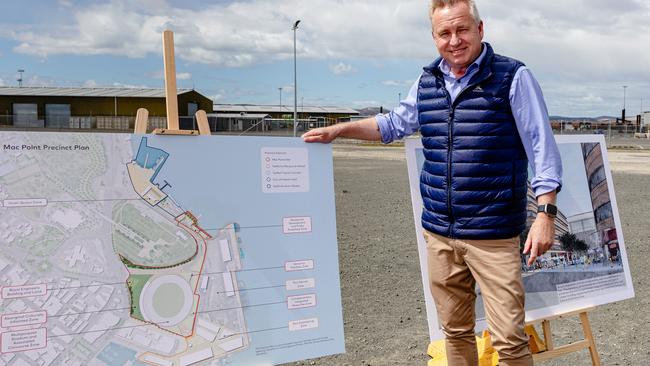 Hobart, Tasmania. Sunday 15th October 2023. Tasmanian Premier Jeremy Rockliff announces new plans for the Macquarie Point Development. Picture: Linda Higginson