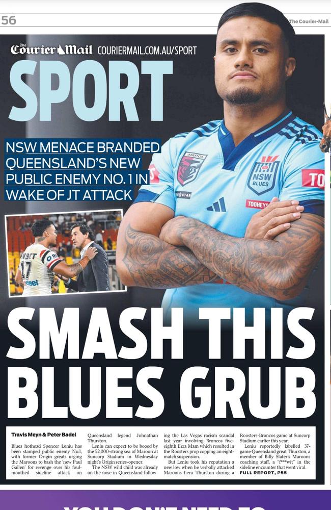 The Courier-Mail backpage.