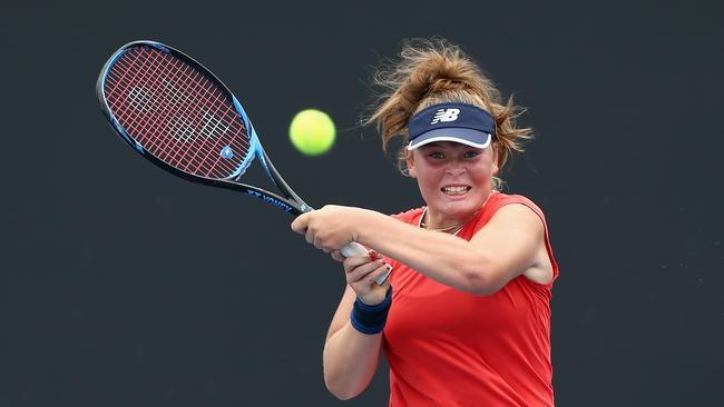 Charlotte Kempenaers-Pocz is one of the top ranking junior talents in world tennis. Picture: AAP Image/Rob Prezioso