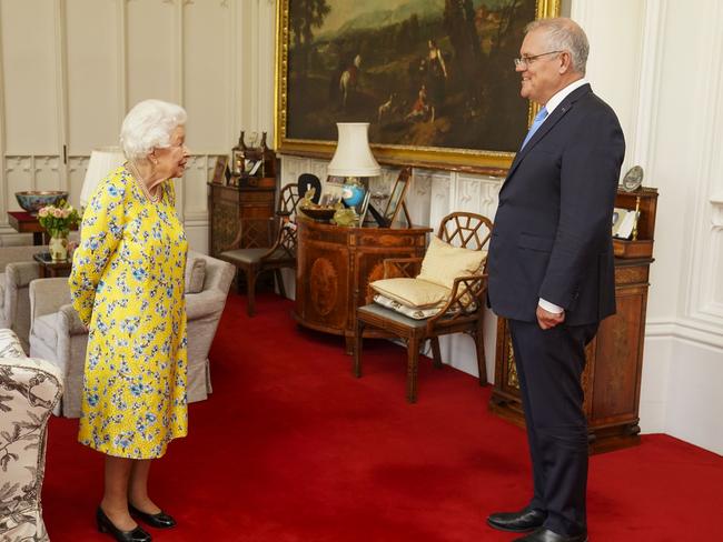 The PM visits the Queen after signing a historic trade deal with the UK. Picture: Getty Images