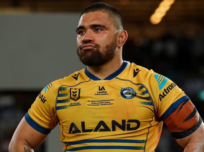 NRL 2022 GF Penrith Panthers v Parramatta Eels - Isaiah Papali'i, Dejection. Picture: NRL Photos