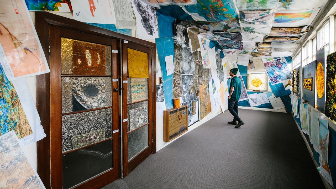 An installation by West Coast prospector, philosopher and artist, Rory Wray-McCann during the Unconformity Festival on Tasmania's West Coast in 2021. Picture Jesse Hunniford